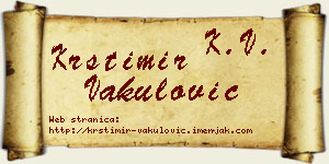 Krstimir Vakulović vizit kartica